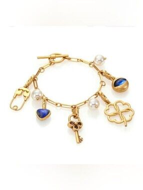 Tory Burch Iconic Charm Attached Chain Bracelet